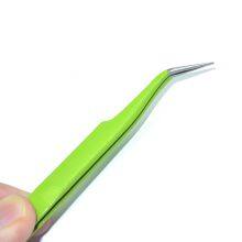 Children's Stainless Steel Small Tweezers Special Clip for Ledger Sticker Pointed Pinch Elbow Straight Niezi Pointed Hand Diy Material Grass GreenStraight Head thumbnail-5