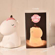 Cute Silicone Unicorn Kids Bed Room Night Light USB Rechargeable Indoor LED Night Lamp Lithium Battery 7 Colors RGB for Children thumbnail-3