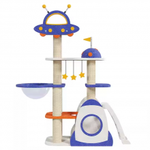 Factory Latest Fabric Spaceship Cat Toy With Nest and Scratcher Tower House Cat Climbing for Large Medium Size Cat