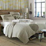 4pcs Embroidery Cotton Comforter/quilt Sets 205TC King Size Brown Color thumbnail-1