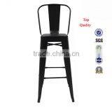 Black Color High Back Used Commercial Bar Stool High Dining Chairs thumbnail-3