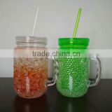 BPA free 20oz Plastic PS double wall frosty ice mug Mason Jar with cooling gel,freezer mug                        
                                                Quality Choice