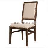 French Style Solid Oak Wood Design Dining Armless Chair thumbnail-2