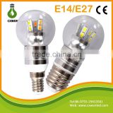 Cheap price! China E14 3W 5W 7w Led candle light aluminum candle led energy saving bulb lamp with tail of CE and ROHS approval