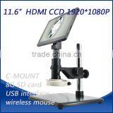 ZX-01LCD High Quality Video Microscope Theory and Trinocular Drawtube LCD Microscope Camera 11.6 Inches Screen With C-mount thumbnail-6