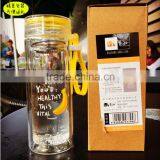 Leak Protected 4 Colors Glass Tea Bottle With Portable Ring thumbnail-1