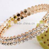 Shiny Bilayer Full Crystal Bangle 18K Rose Gold Plated Rhinestone Jewelry Bracelet thumbnail-6