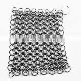 Hot sale Finger Cast Iron 4X5 Inch Stainless steel Scrubber Chain mail Cleaner Kitchen Cookware Cleaner