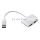 High Quality DisplayPort DP Male To VGA HDMI 2+1 Female Cable TV AV HDTV Adapter Converter for PC Laptop Fashion