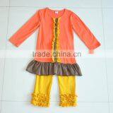 Wholesale Childrens Boutique Clothing Turkey Embroidery Ruffle Baby Girls Thanksgiving Outfits thumbnail-4