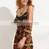 Bodysuits Latest Fashion Design Women Clothing Multicolor Print Cold Shoulder Tie Waist Jumpsuit thumbnail-3