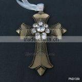 71*92mm Goldplated Fashion Wholesale Rhinestone Cross Pendant thumbnail-3