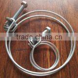French Hose Clamp / Galvanized Steel Double Wire Hose Clamps