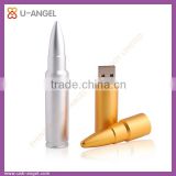 Metal usb stick bullet shape usb disk golden bullet usb flash drive