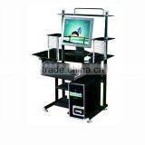 GX-804 Glass Computer Table With CD Racks