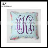 Seersucker Monogrammed Pillow Cover thumbnail-2
