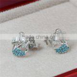 Wholesale Mermaid Jewelry Blue Crystal Sterling Silver Charms Earrings thumbnail-6