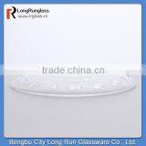 LongRun 2015 New Design Transparent Glass Fruit Plate With Apple Pattern