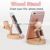 OCASE Lovely Creative Gift Item Mobile Phone Holder Natural Beech Wood Tablet Stand Model