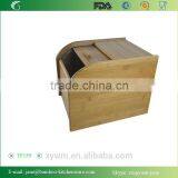 Elegant Square Style Natural Bamboo Bread Box thumbnail-4