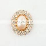 Oval Pearl&Crystal Rhinestone Button for Wedding Invitation Card thumbnail-4