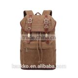2016 New Trendy men's brown Vintage Waxed Canvas Backpack