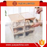 Easy Carry Border Transparent Drawer Shoe Storage Organizer Stackable Box
