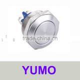 19mm Metal Pushbutton JS19F-10 YUMO Stainless Steel Flat Round thumbnail-1