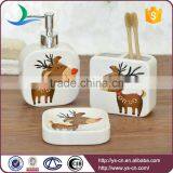 White Square Reindeer Embossed Ceramic Christmas Bathroom Accessory thumbnail-1
