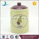 Green Decal Ceramic Food Storage Jars Wholesale thumbnail-4