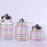 Square Colored Glass Biscute Jar With Display Cover thumbnail-3