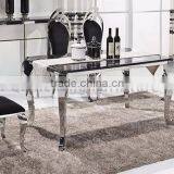 Simple Stainless Steel 4 Legs Dining Table Set thumbnail-2