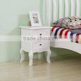 Set of Two Small Traditional Style Bedside Table in White thumbnail-3