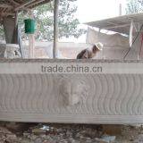 Half Hand Carved Free Standing Marble Stone Bathtub thumbnail-5