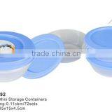 6pcs mini storage boxes plastic round food container