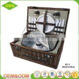 2017 New Design Hot Selling Outdoor Camping Empty Willow Wicker Picnic Basket for Two Person thumbnail-2