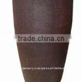 AAJ Large Black Clay Pot- Tall Dark Clay Pot- Giant Outdoor Pots thumbnail-1