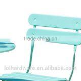 3 Piece Bistro Set Folding Patio Table and Chairs, Blue thumbnail-2