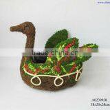 Outdoor Decoration Swan Rattan Planter thumbnail-1