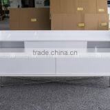 NEW Cross Metal Legs Simple White Dining Storage Cabinet H-829 thumbnail-1