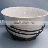 Ceramic Bowl Wine Cooler With Metal Stand