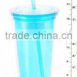 Plastic Drinking Cup With Straw thumbnail-1