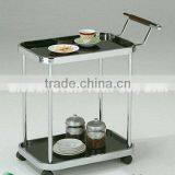 Metal Hotel Room Service Cart With Wheels, Restaurant Food Service Trolley thumbnail-1