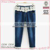 OEM Factory Supply High Fashion Trendy Design Jeans Style Half Pants for Women thumbnail-1