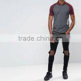 Custom Contrast Raglan Short Sleeve Button Placket Dark Grey Men's 50% Cotton 50% Polyester 200gsm Fashion Slim Fit Polo T-Shirt thumbnail-4