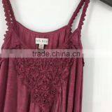 Women Hot Sell Stocklots Branded Garment Wash Sexy Lace Tank Top thumbnail-2