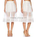 MGOO Top Sale Skirt Factory Sexy Transparent Skirts For Women White Organza High Waist Skirts 15145A253 thumbnail-2