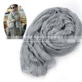 Women's Long Crinkle Scarf Wraps Soft Shawl Stole Pure Color Wholesale Scarf 7589 thumbnail-4