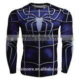 Men's Compression Polyster T-shirt Superhero Running Cycling Base Tee Tops thumbnail-1
