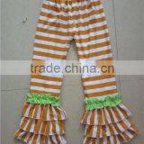 Remake Halloween Cotton Pumpkin Printed Short Sleeve Match Orange Striped Pants Baby Outfit thumbnail-3